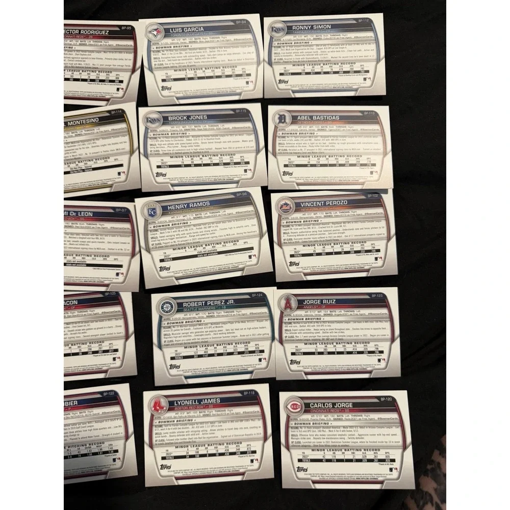 2021 / 2023 Topps MLB‎ baseball cards, series one numbered bp, lot of 50